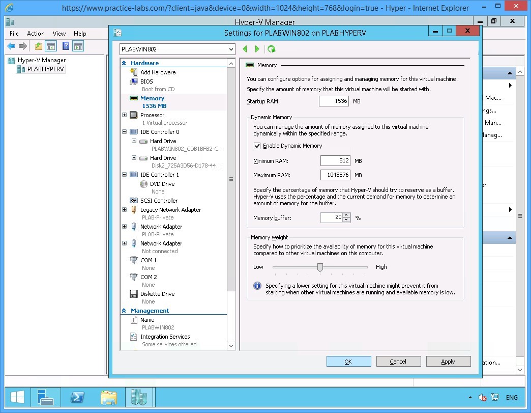 Figure 1.6 Screenshot of the device PLABHYPERV